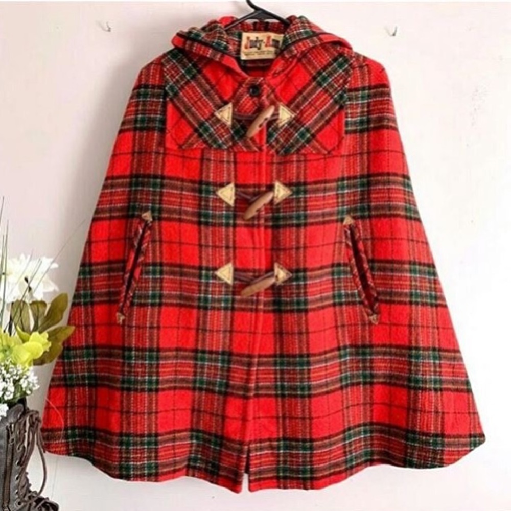 Vintage Plaid Cloak